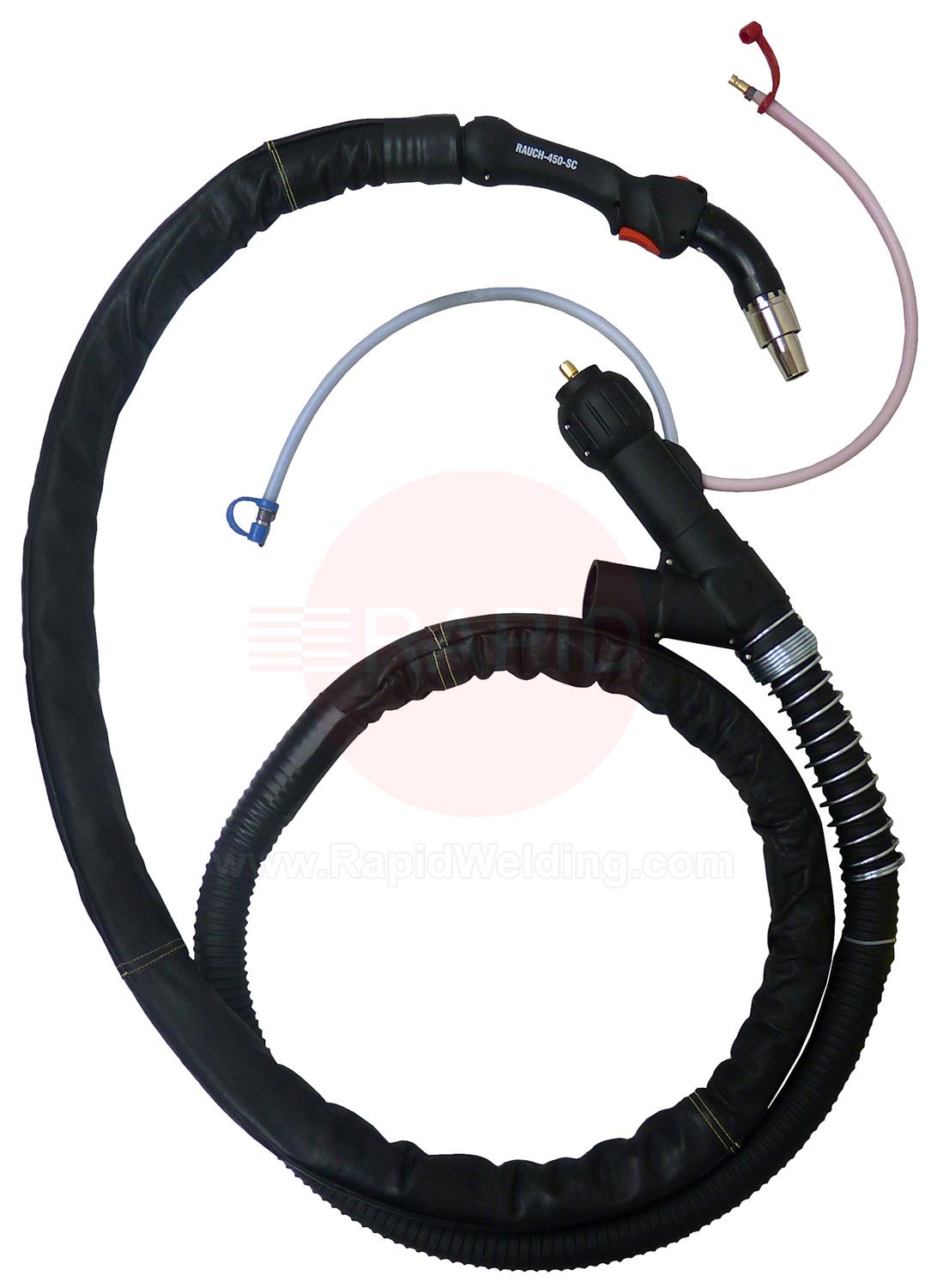 R4500311  MHS Smoke-450-SC Fume Extraction Water Cooled MIG Torch, 550A with Exhaust & Euro Connection - 3m
